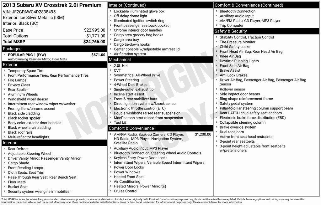 used 2013 Subaru XV Crosstrek car, priced at $13,799