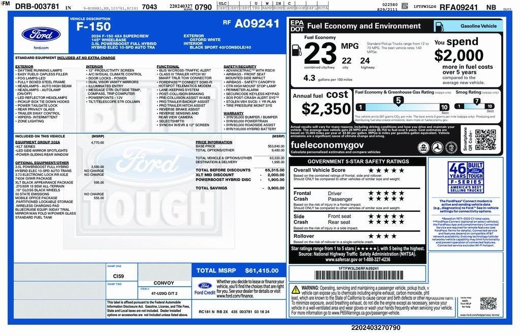 used 2023 Ford F-150 car, priced at $37,499