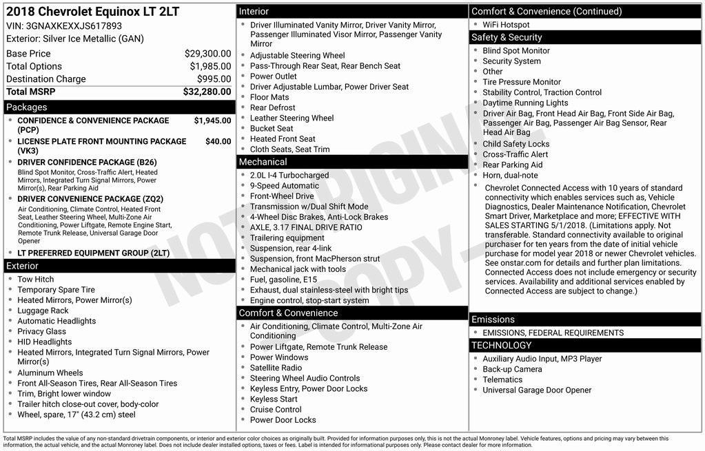 used 2018 Chevrolet Equinox car, priced at $17,653