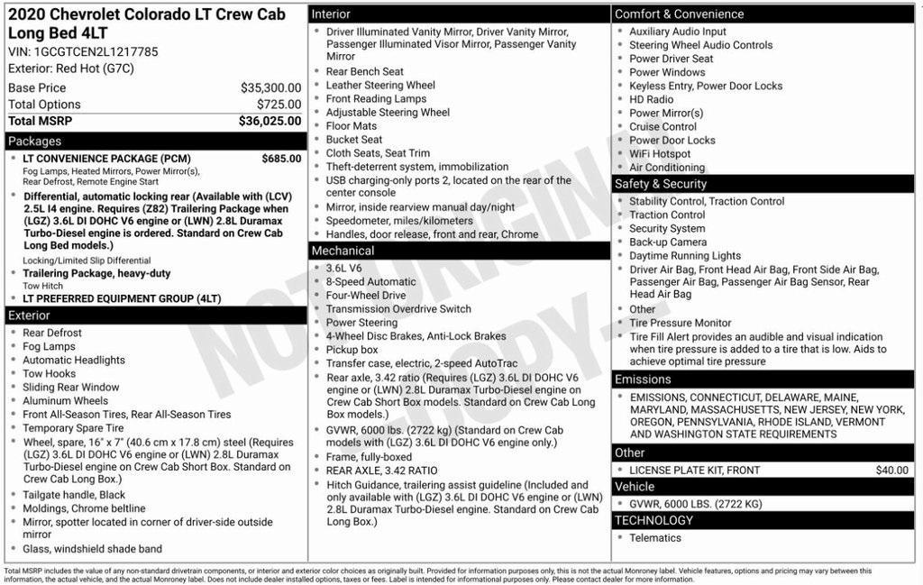 used 2020 Chevrolet Colorado car, priced at $29,174