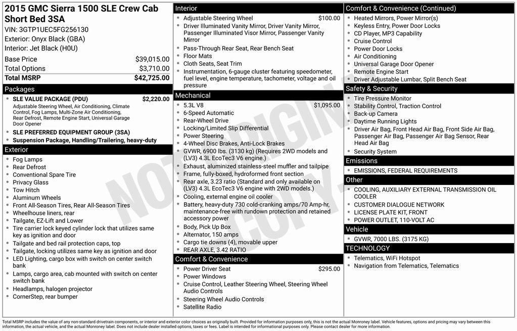 used 2015 GMC Sierra 1500 car, priced at $19,998