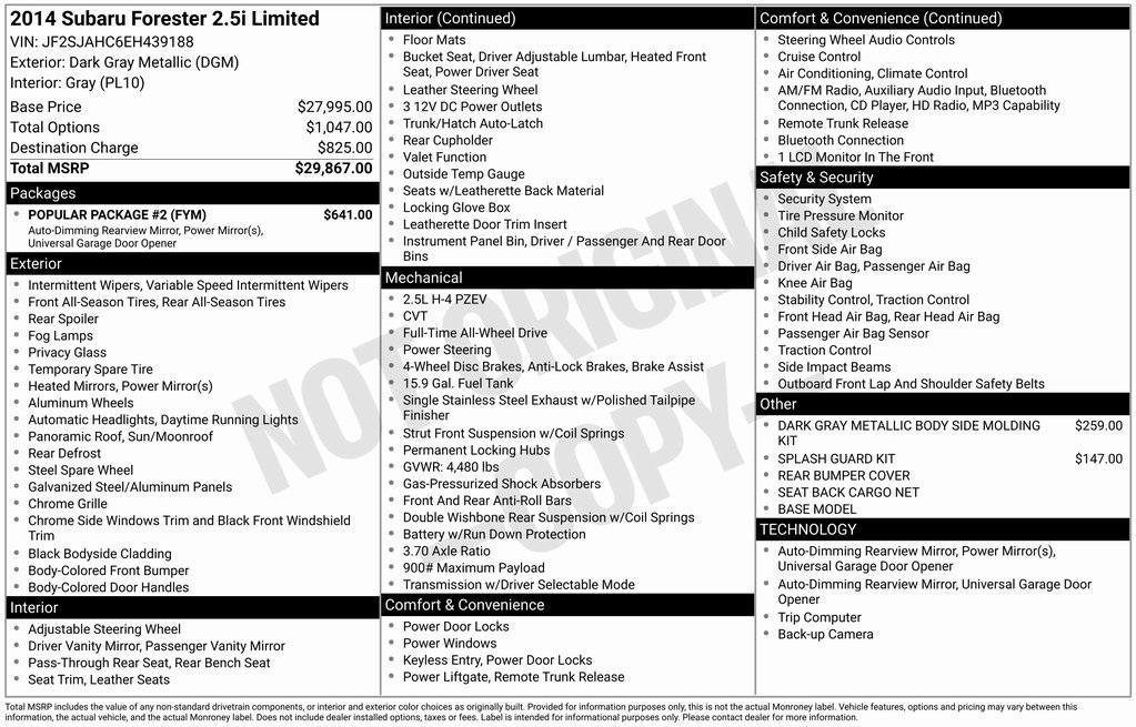used 2014 Subaru Forester car, priced at $13,899