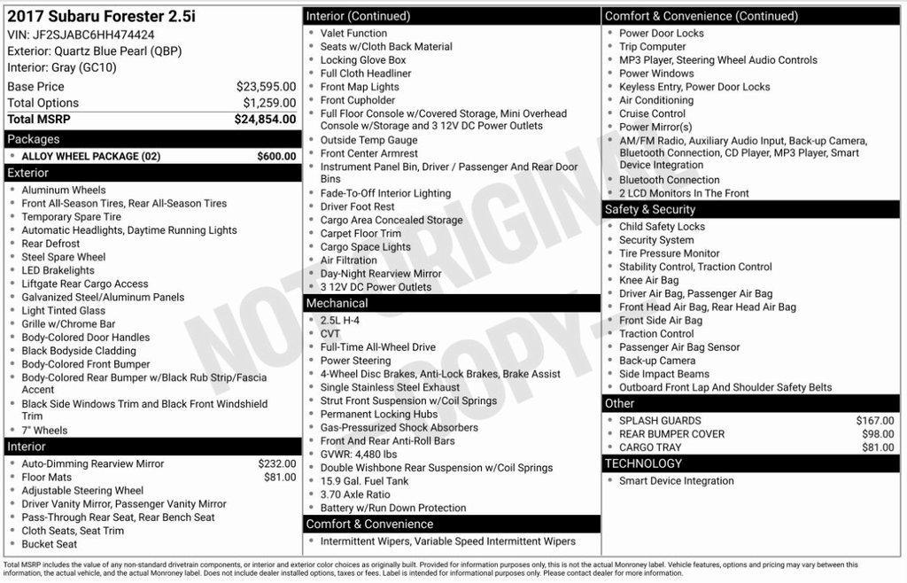 used 2017 Subaru Forester car, priced at $14,998