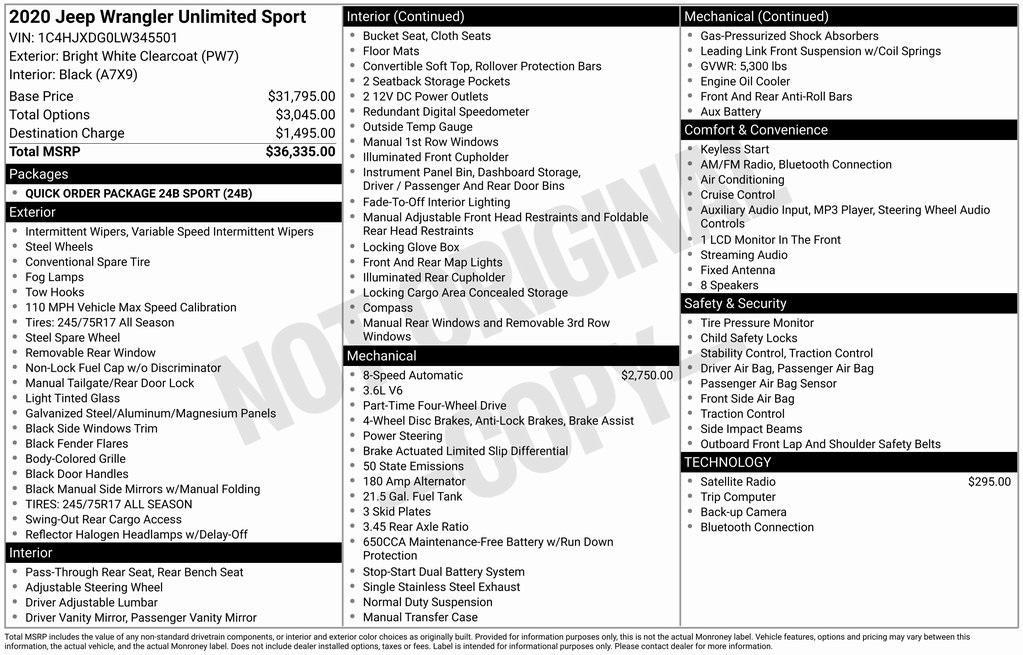 used 2020 Jeep Wrangler Unlimited car, priced at $25,999