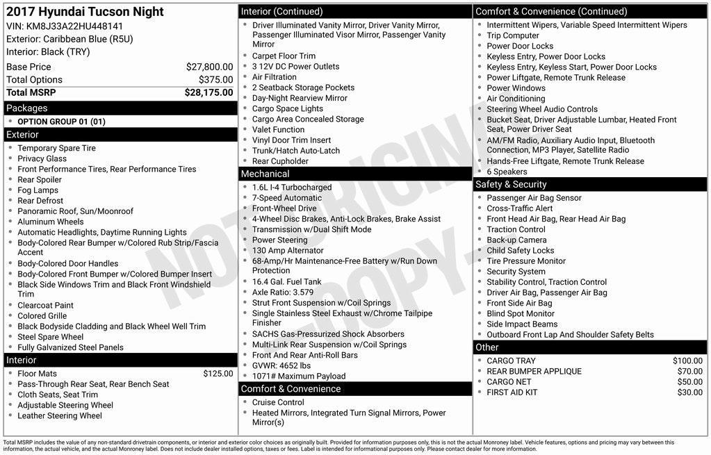 used 2017 Hyundai Tucson car, priced at $16,999