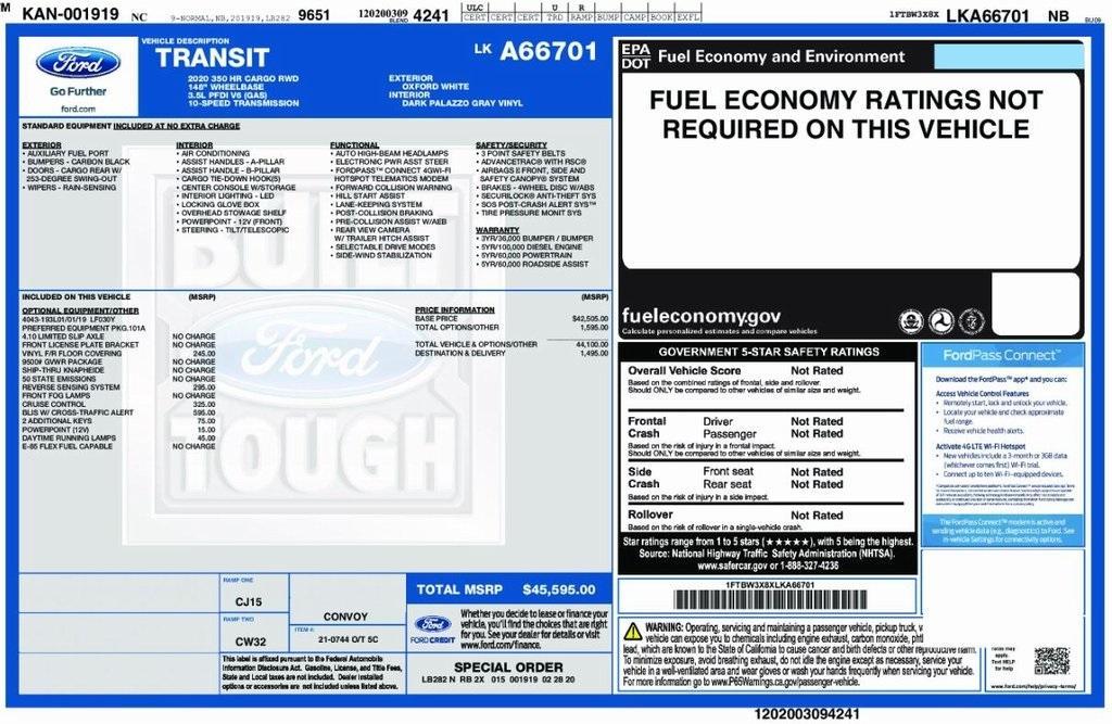 used 2020 Ford Transit-350 car, priced at $36,999
