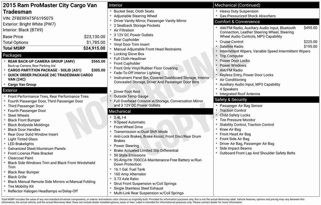 used 2015 Ram ProMaster City car, priced at $13,990