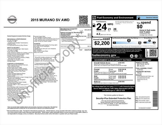 used 2015 Nissan Murano car, priced at $9,425