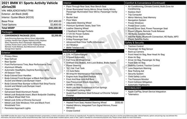 used 2021 BMW X1 car, priced at $25,669