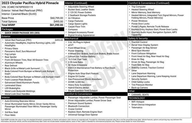 used 2023 Chrysler Pacifica car, priced at $38,648