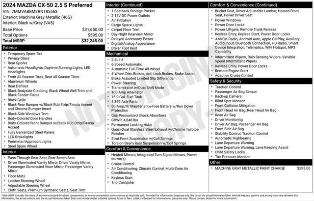 used 2024 Mazda CX-50 car, priced at $26,777