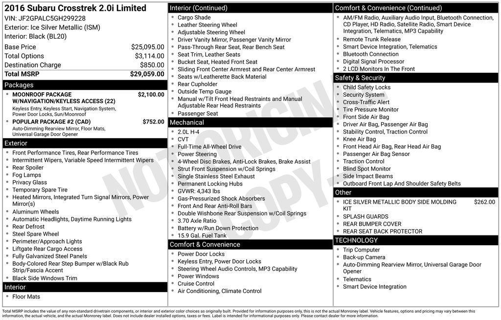 used 2016 Subaru Crosstrek car, priced at $15,659