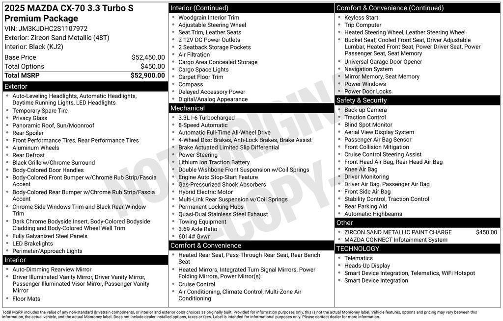 used 2025 Mazda CX-70 car, priced at $45,871