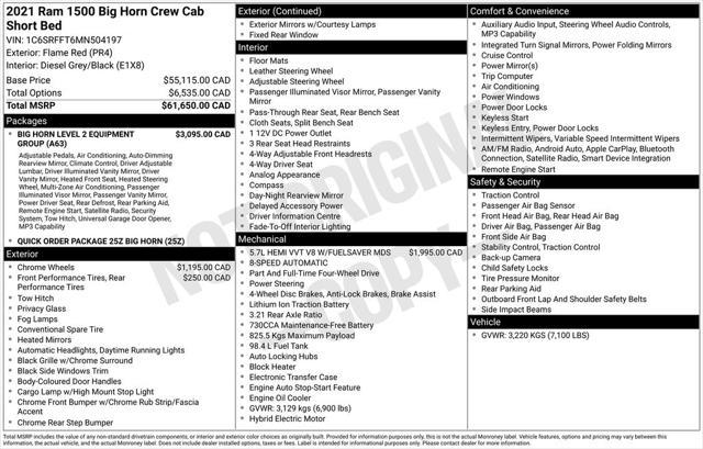 used 2021 Ram 1500 car, priced at $33,777