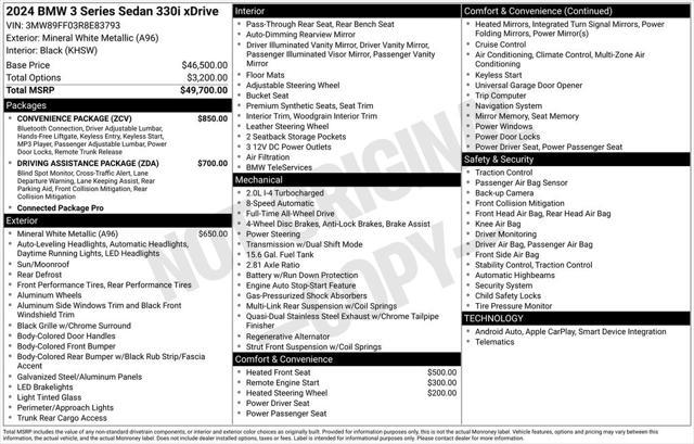 used 2024 BMW 330 car, priced at $43,972