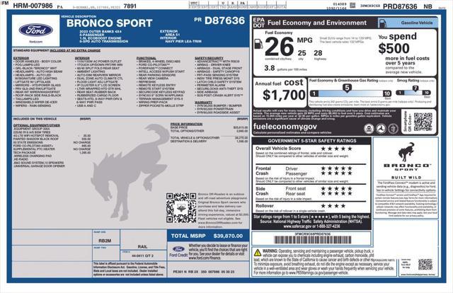 used 2023 Ford Bronco Sport car, priced at $27,906