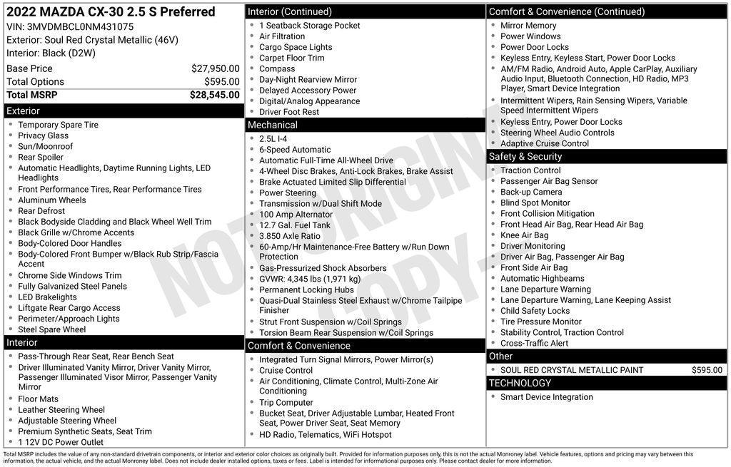 used 2022 Mazda CX-30 car, priced at $23,704