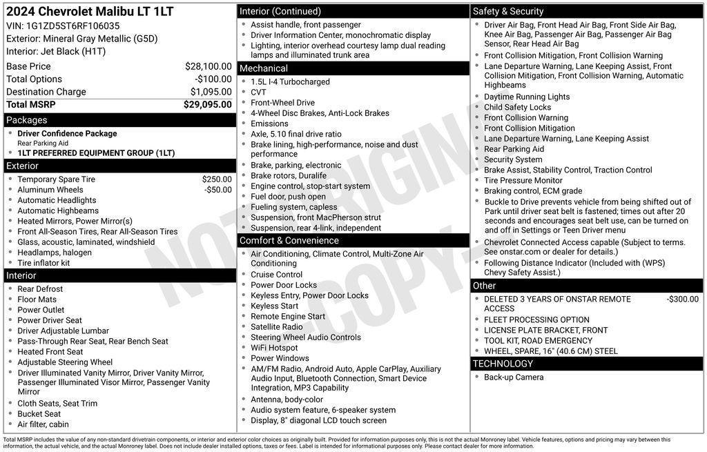 used 2024 Chevrolet Malibu car, priced at $18,405