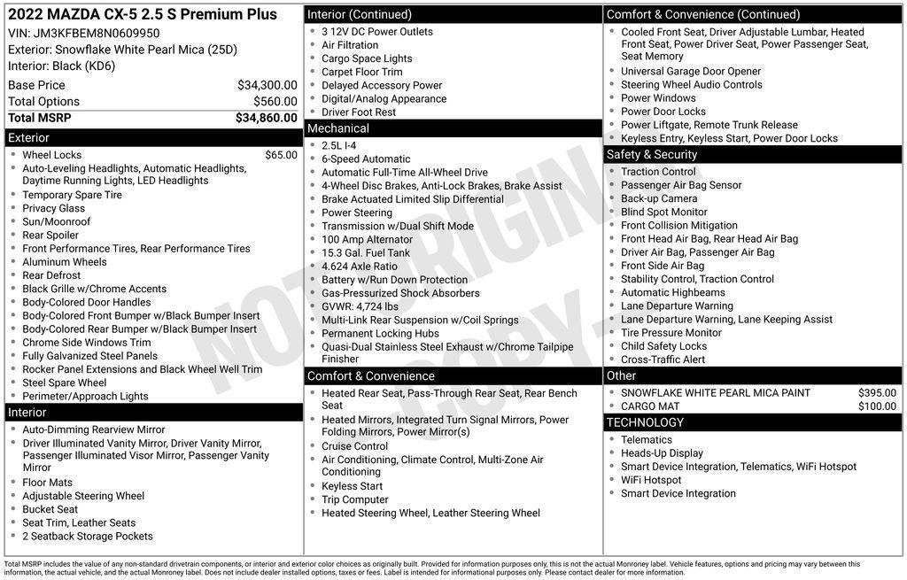 used 2022 Mazda CX-5 car, priced at $26,529
