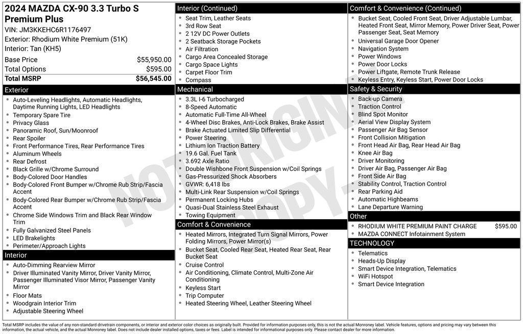 used 2024 Mazda CX-90 car, priced at $45,605