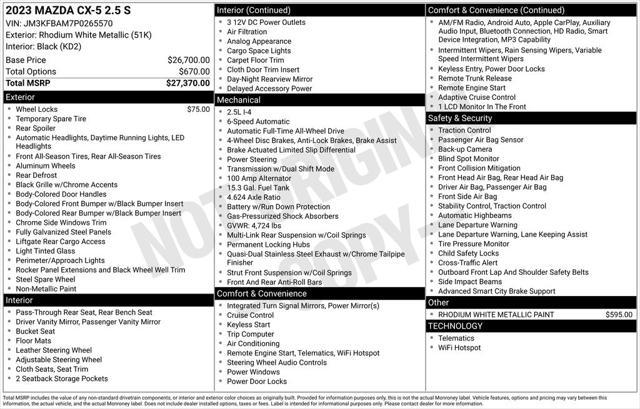 used 2023 Mazda CX-5 car, priced at $24,998