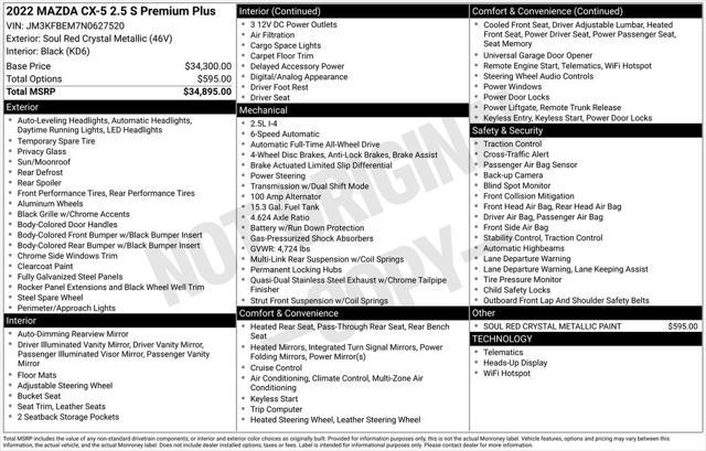 used 2022 Mazda CX-5 car, priced at $30,488