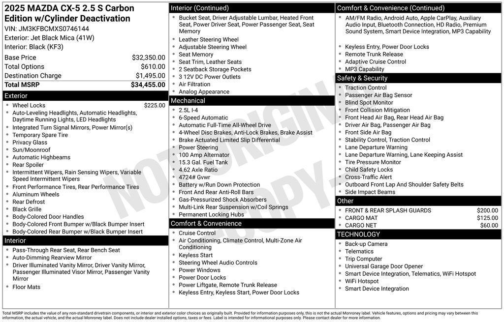 new 2025 Mazda CX-5 car, priced at $32,971