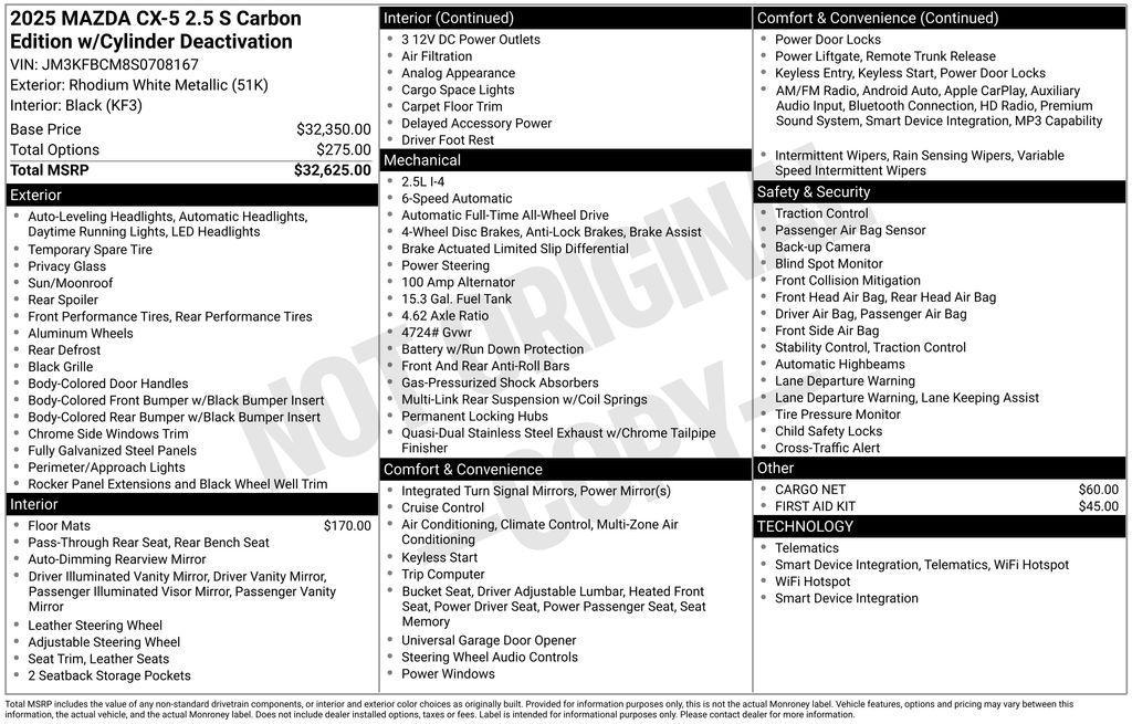 new 2025 Mazda CX-5 car, priced at $33,398