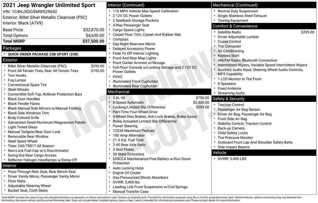 used 2021 Jeep Wrangler Unlimited car, priced at $30,007