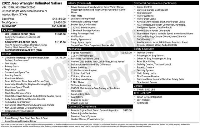 used 2022 Jeep Wrangler Unlimited car, priced at $32,491