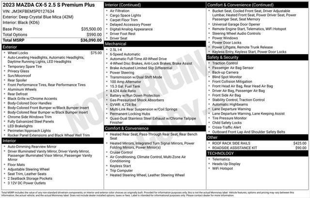 used 2023 Mazda CX-5 car, priced at $30,374
