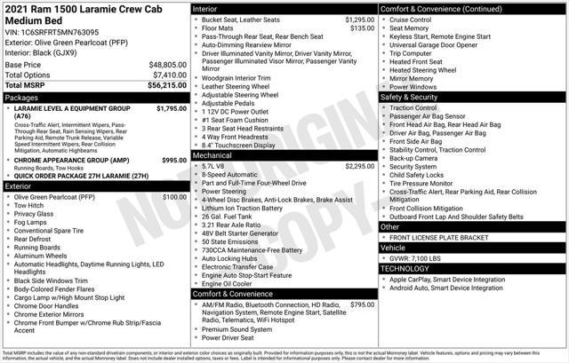 used 2021 Ram 1500 car, priced at $41,777