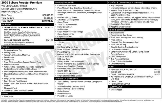 used 2020 Subaru Forester car, priced at $19,109