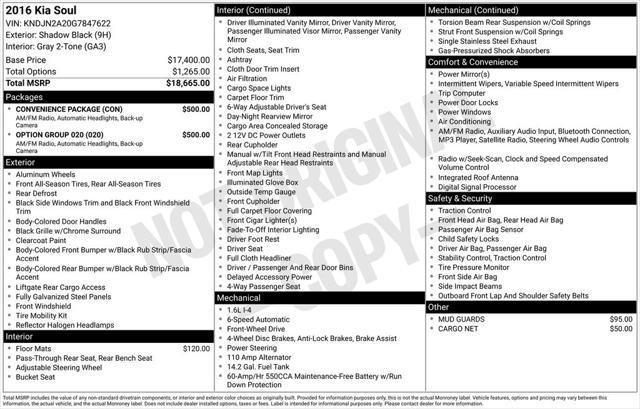 used 2016 Kia Soul car, priced at $11,832