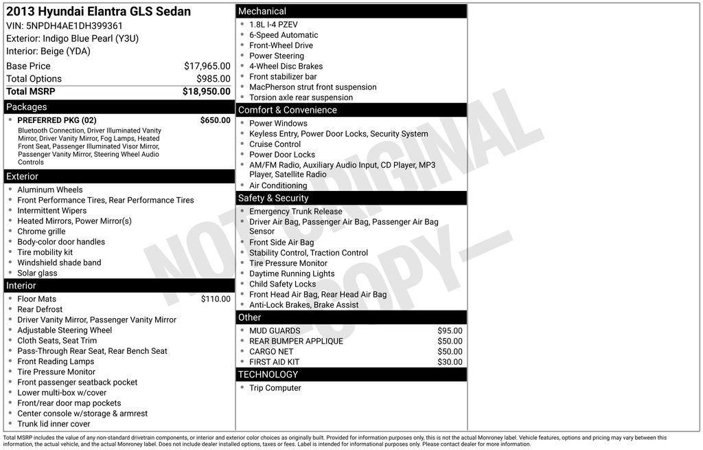 used 2013 Hyundai Elantra car, priced at $9,536