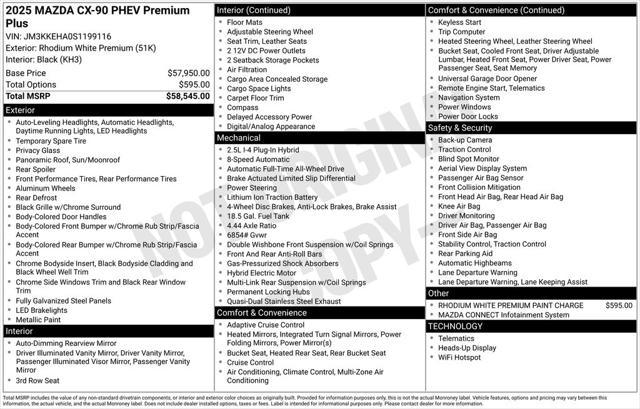 used 2025 Mazda CX-90 PHEV car, priced at $49,998