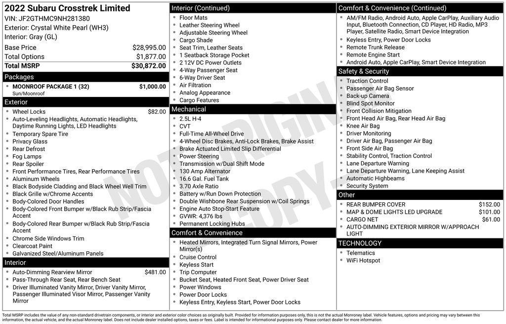 used 2022 Subaru Crosstrek car, priced at $23,852