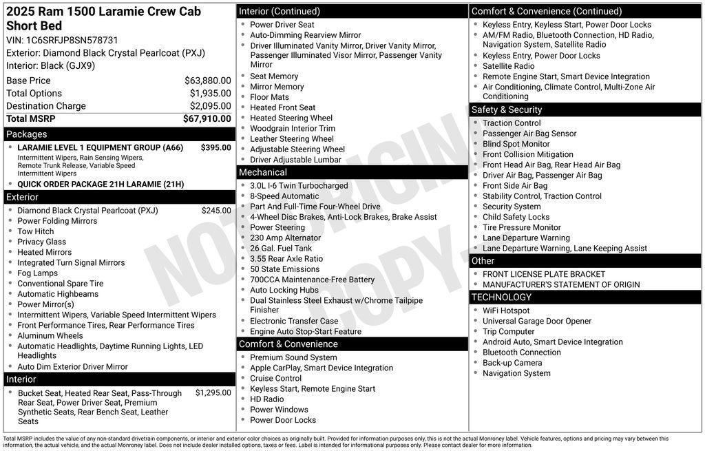 used 2025 Ram 1500 car, priced at $39,918