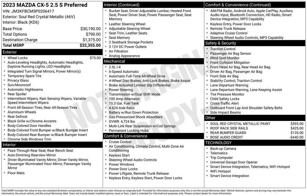 used 2023 Mazda CX-5 car, priced at $25,890