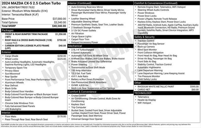 new 2024 Mazda CX-5 car, priced at $37,721