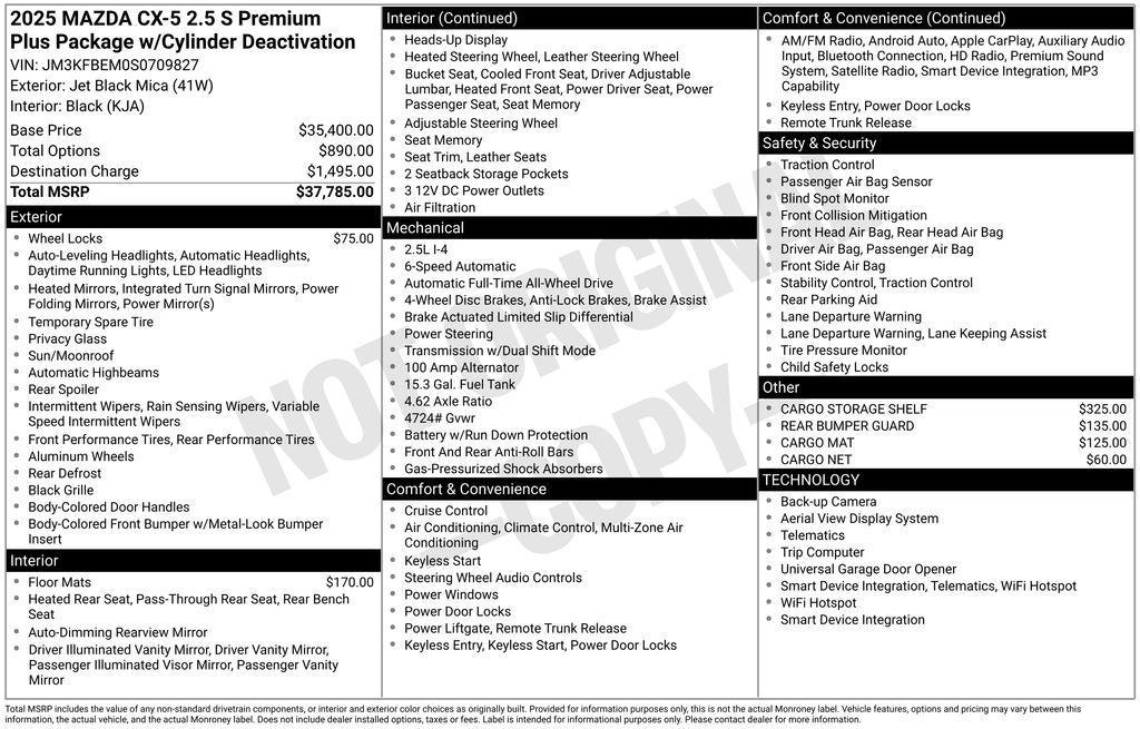 new 2025 Mazda CX-5 car, priced at $35,896