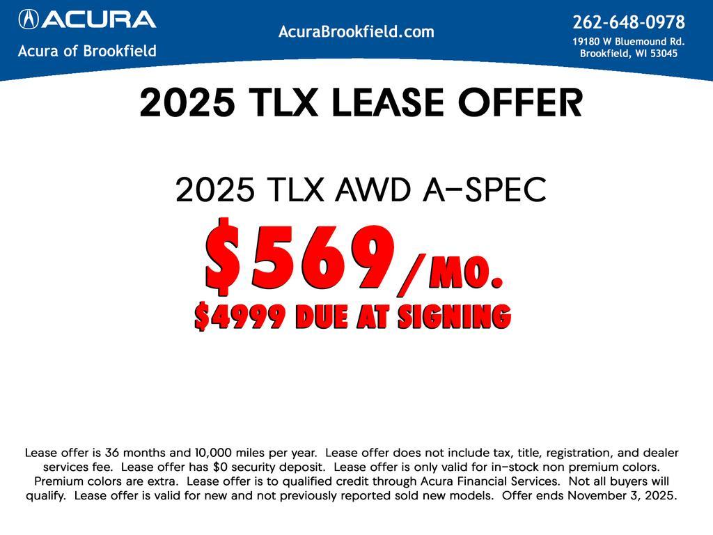 new 2025 Acura TLX car, priced at $52,195