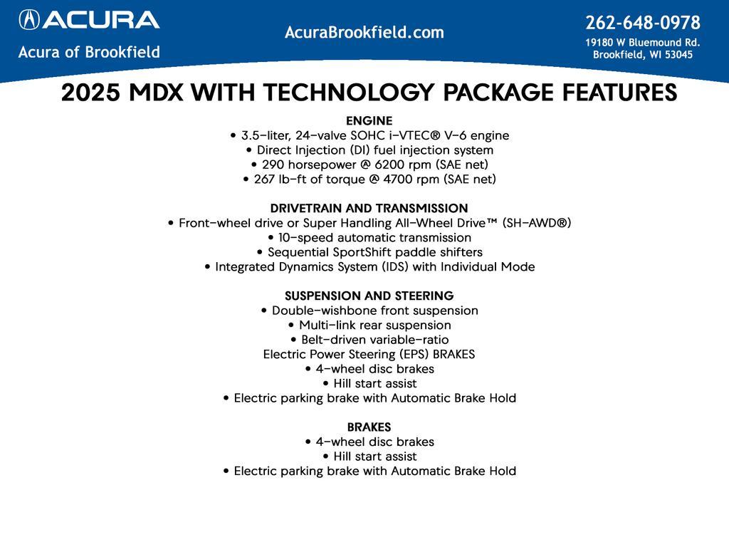 new 2025 Acura MDX car, priced at $60,750