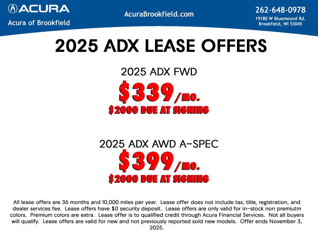 new 2025 Acura ADX car, priced at $41,950
