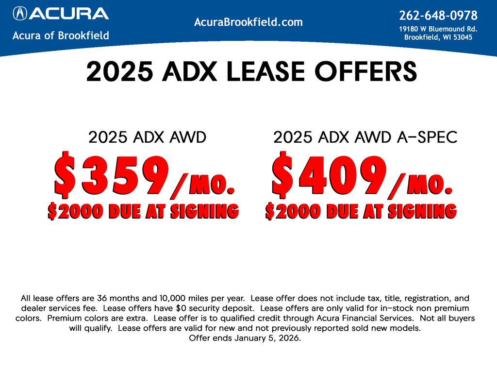 new 2025 Acura ADX car, priced at $38,350