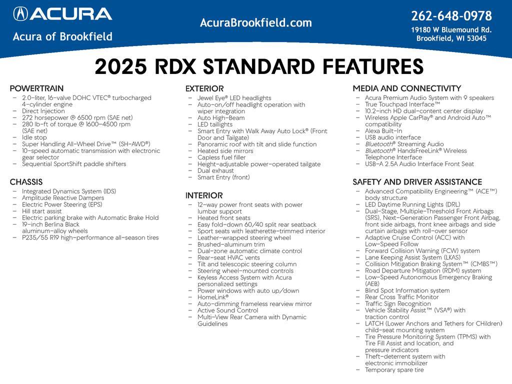 new 2025 Acura RDX car, priced at $49,250