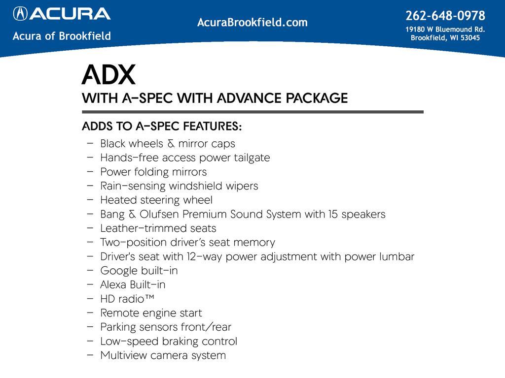 new 2025 Acura ADX car, priced at $45,350