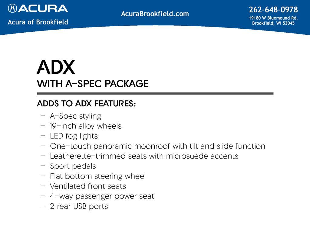 new 2025 Acura ADX car, priced at $45,350
