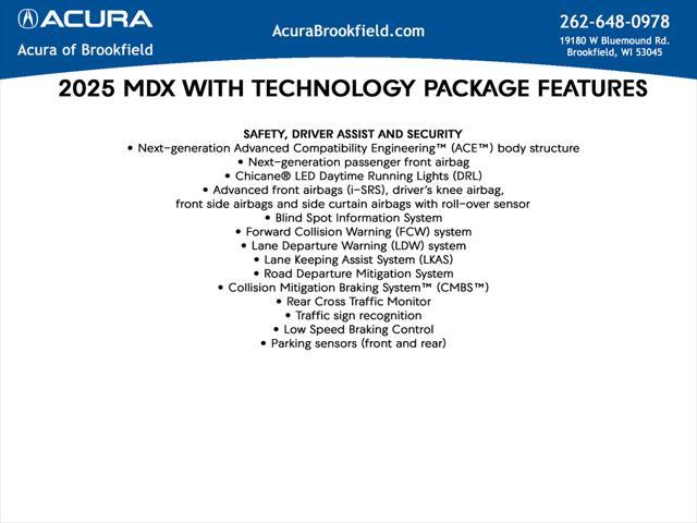 new 2025 Acura MDX car, priced at $60,750