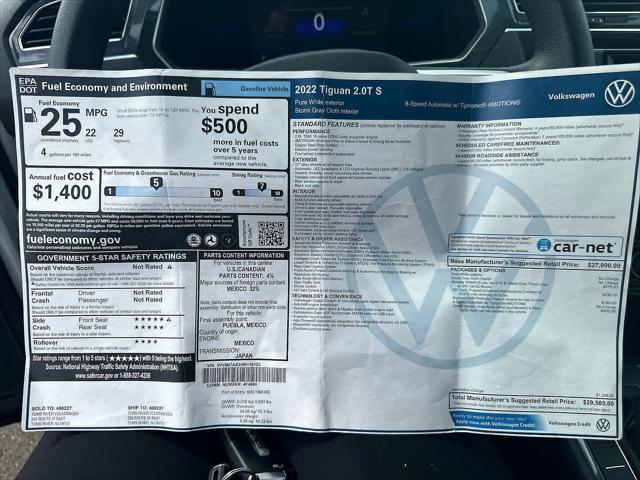 used 2022 Volkswagen Tiguan car, priced at $26,998